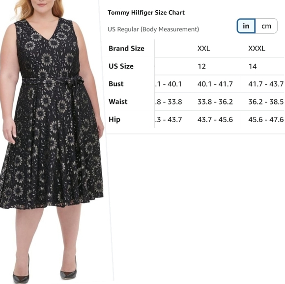 Tommy Hilfiger Black Lace Dress with Gold Undertone. Fully Underlined. Like New! - Picture 15 of 15